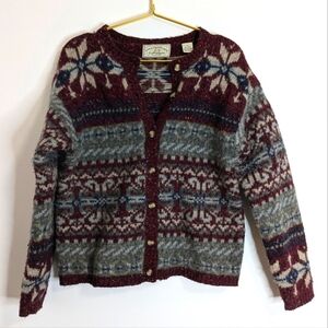 Vintage American‎ Eagle Medium Multicolor Wool Blend Button Long Sleeve Cardigan
